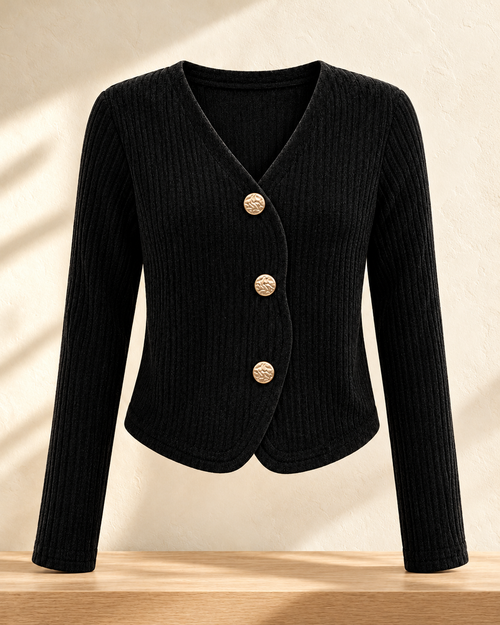 Asymmetric Button Knit Cardigan – product showcase