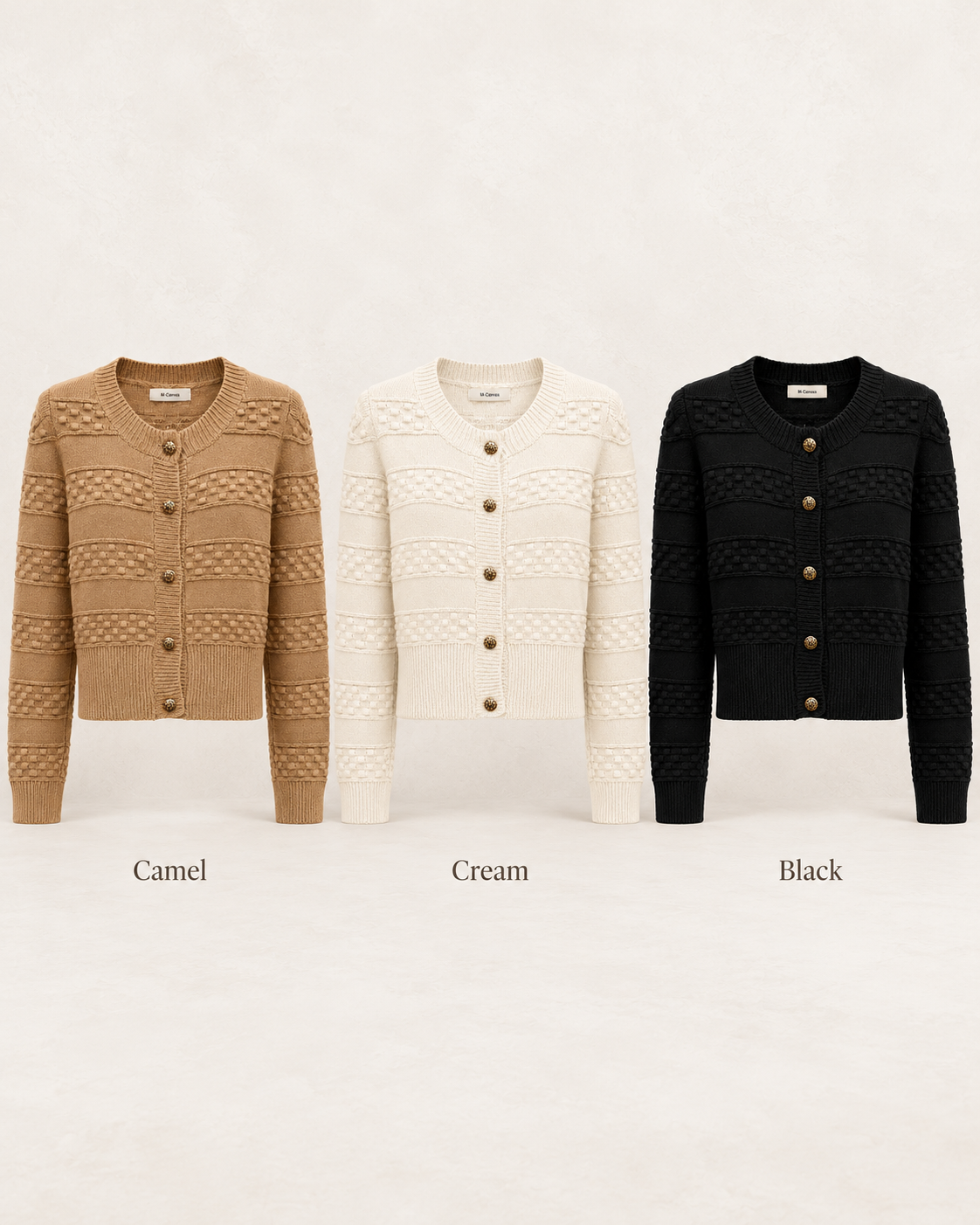Basketweave Knit Cardigan – colour comparison