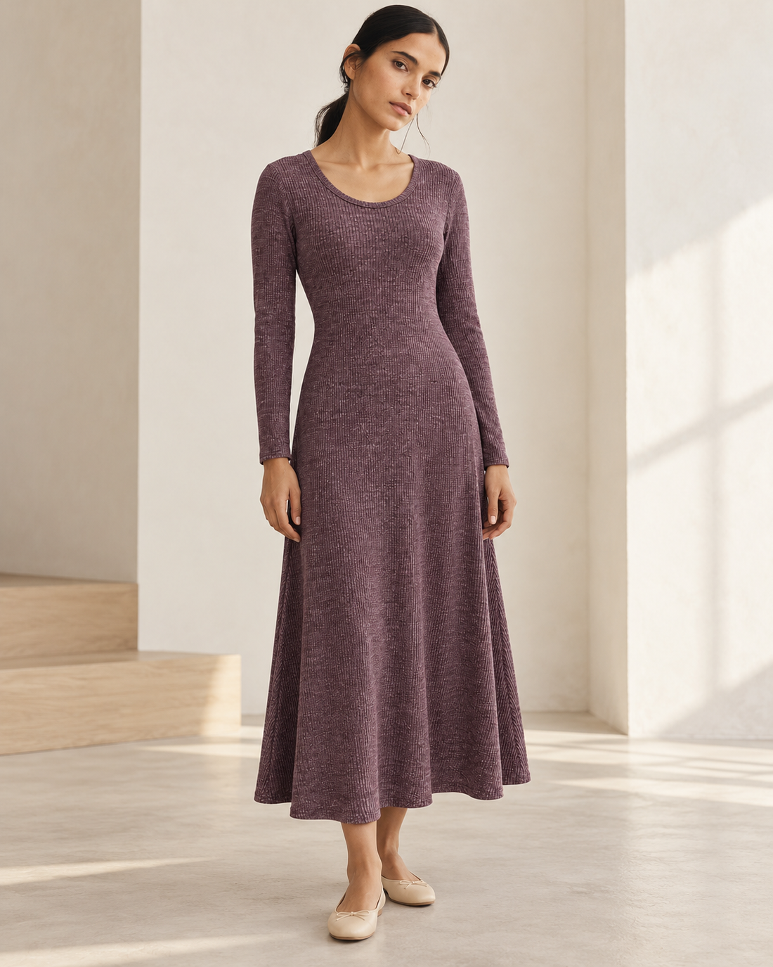 Classic Knit Midi Dress