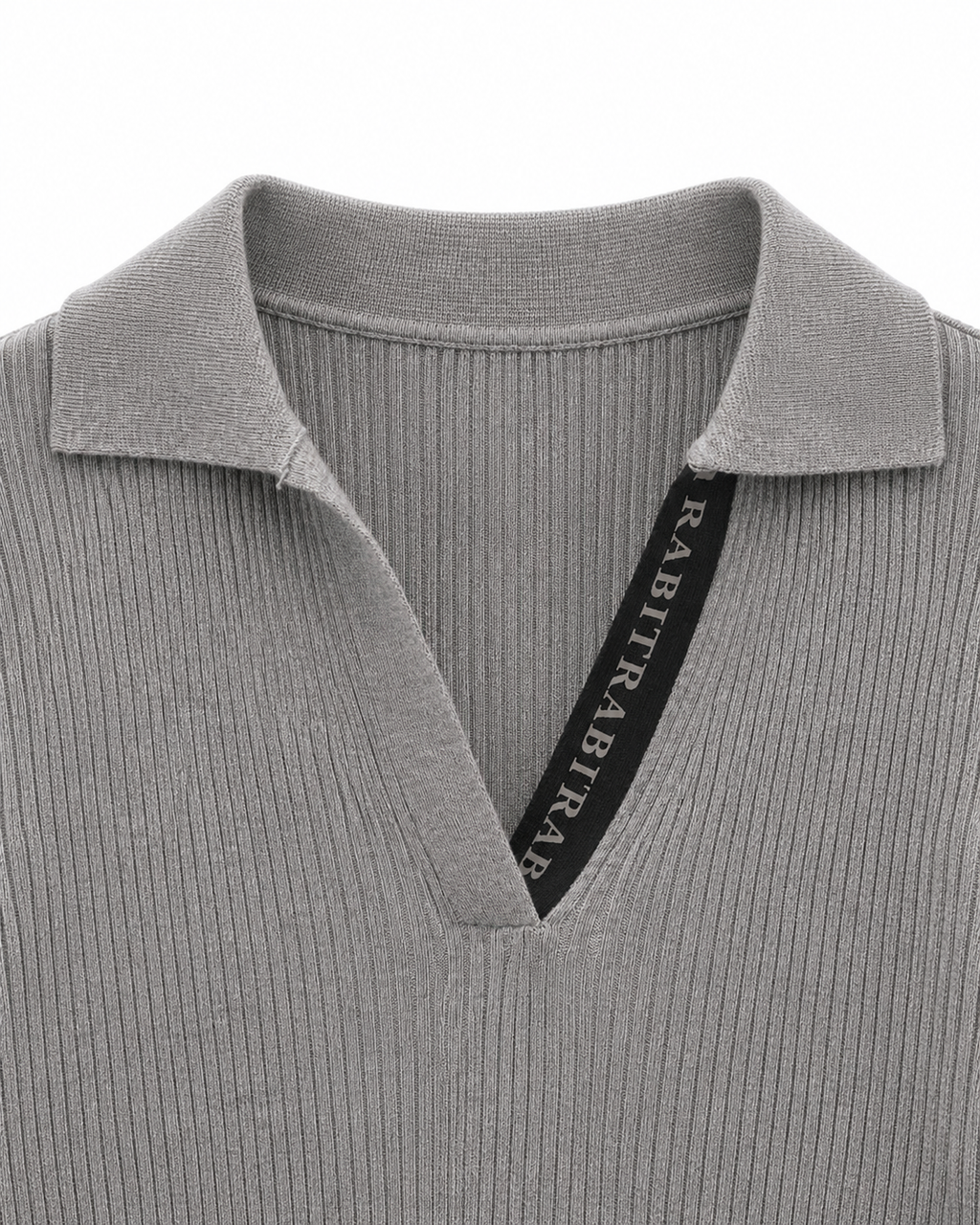 Contrast Cuff Rib Polo Knit – collar lettering
