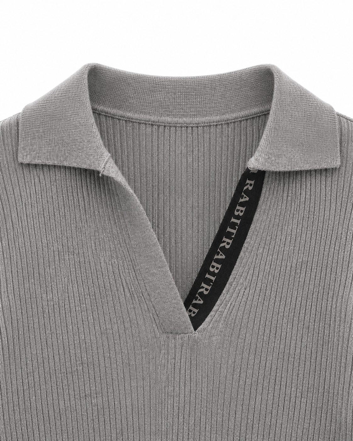Contrast Cuff Rib Polo Knit – collar lettering