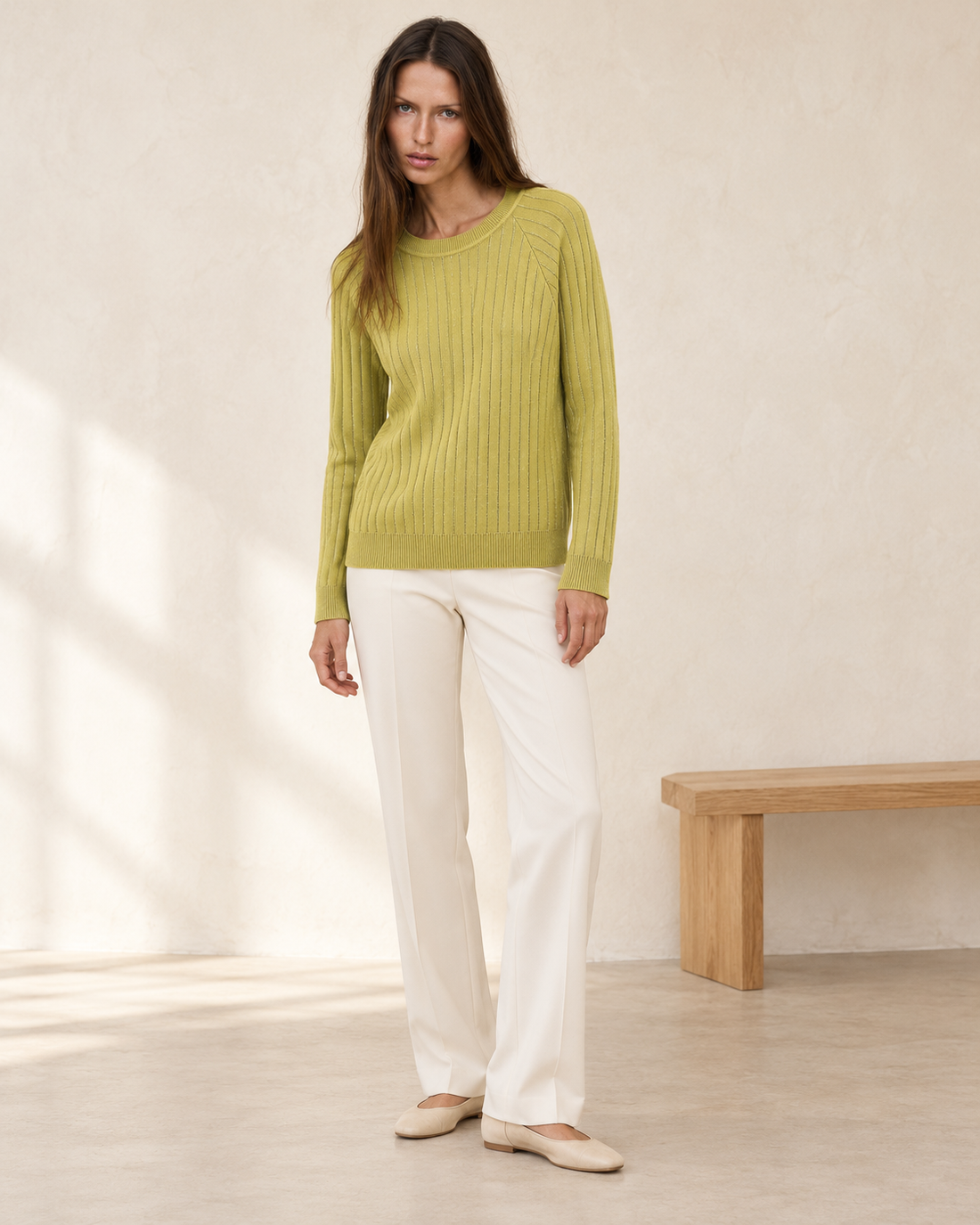 Crew Neck Rib Sweater