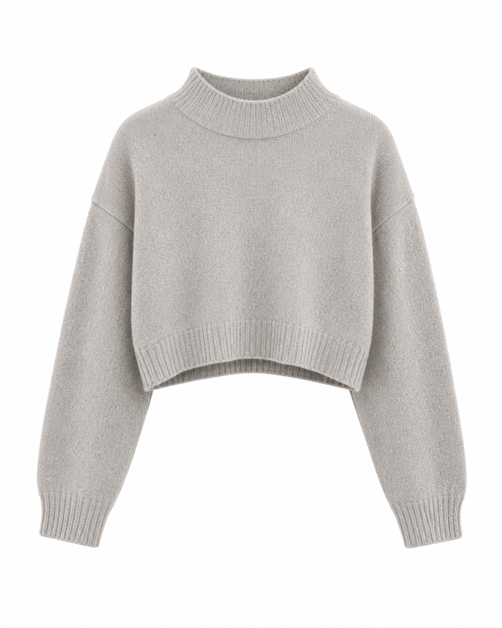 Cropped Mock Neck Knit Sweater – product showcase