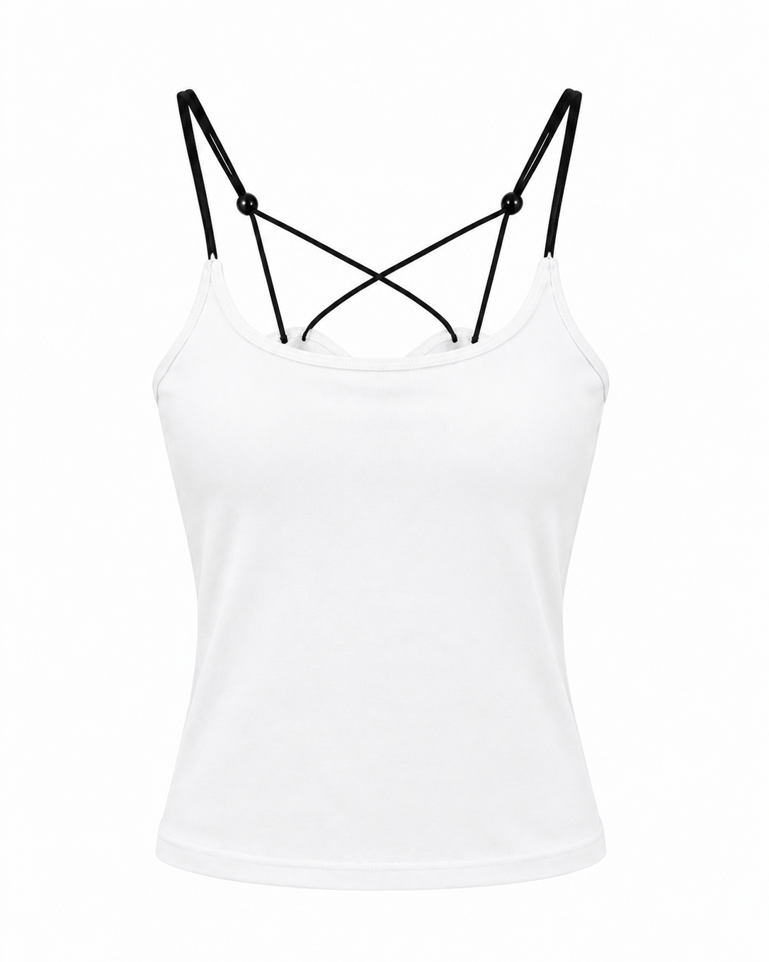 Cross Strap Padded Cami Top – white colour