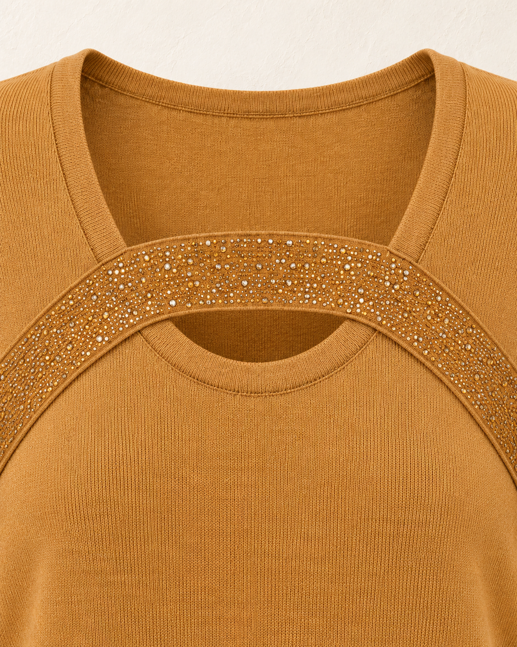 Crystal Strap Knit Top – crystal band detail