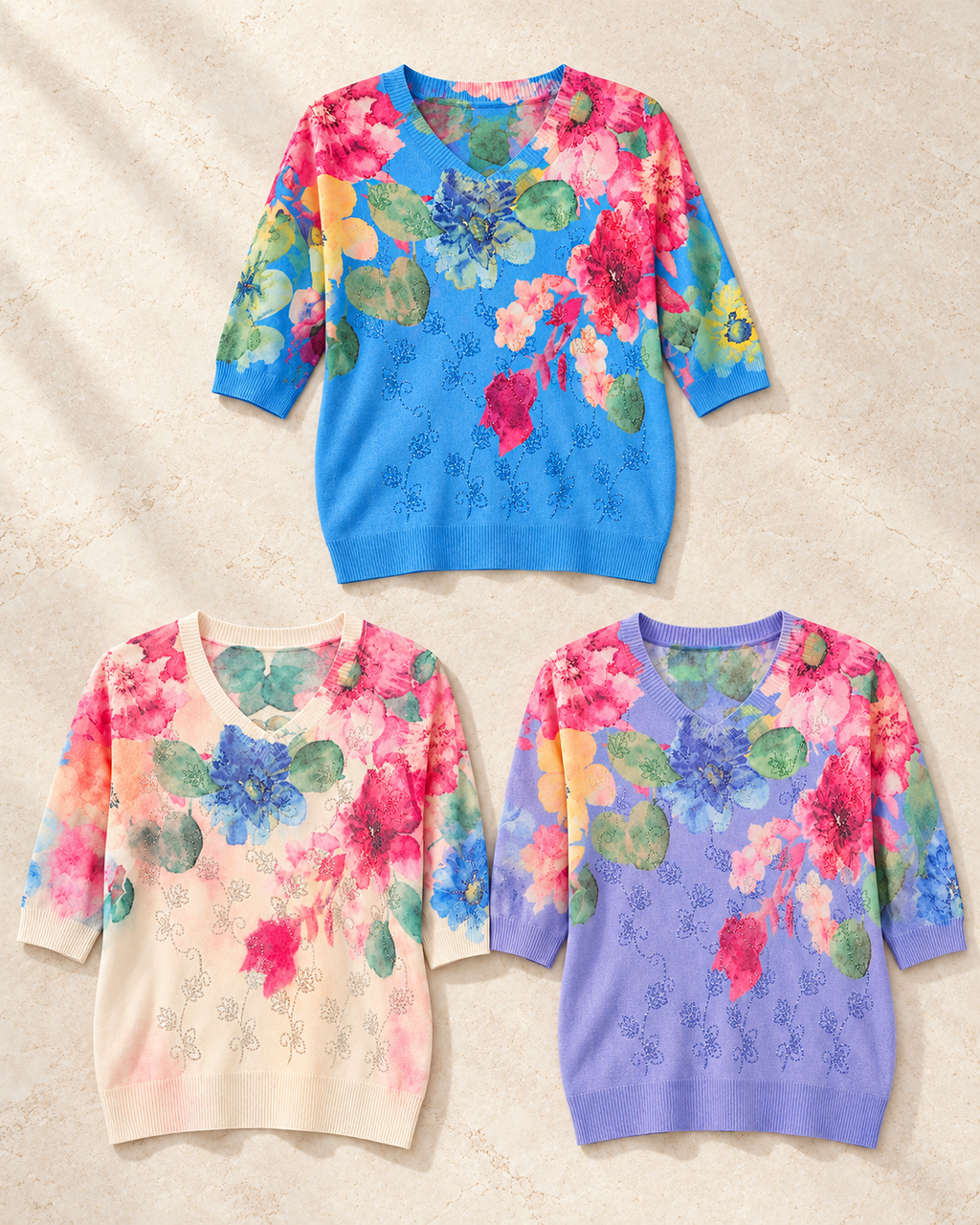 Floral Romance Top – colours comparison