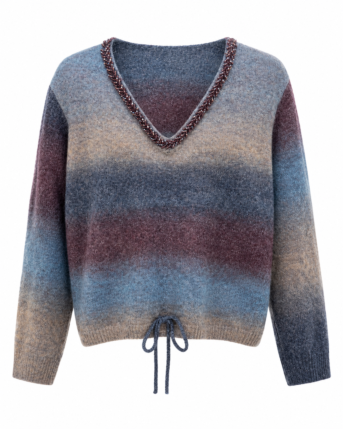 Gradient Drawstring Knit Pullover – product showcase