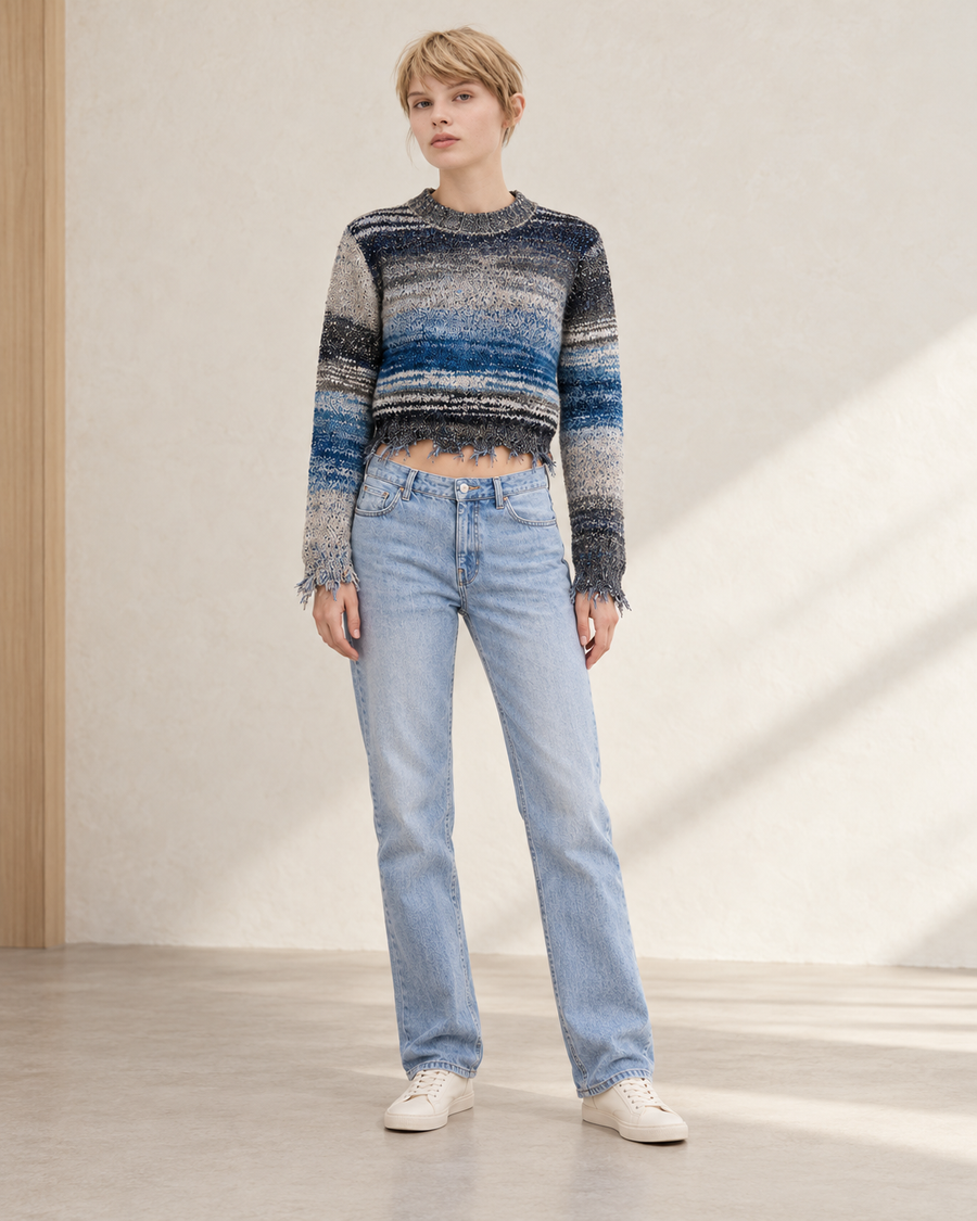 Gradient Fringe Knit Sweater