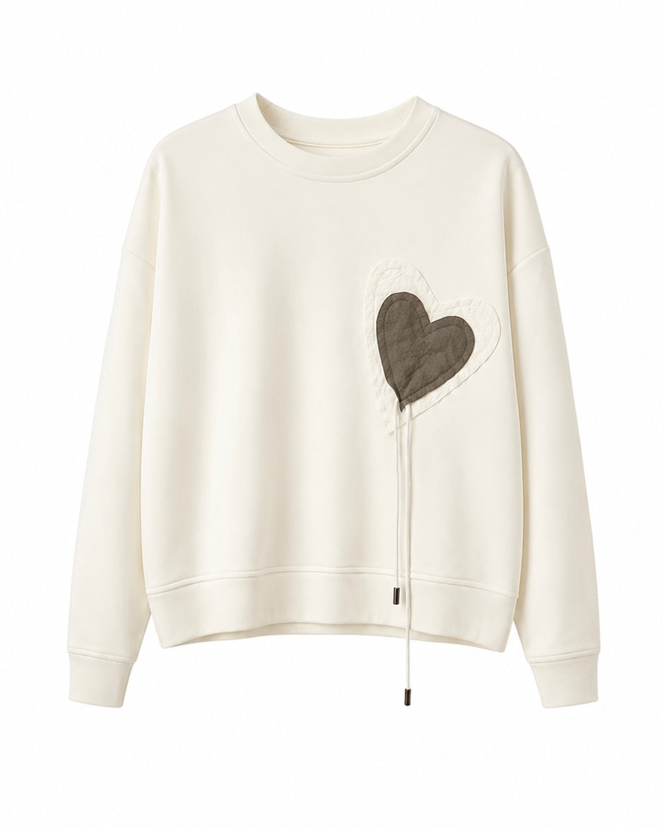 Heart Patch Sweatshirt – heart patch detail