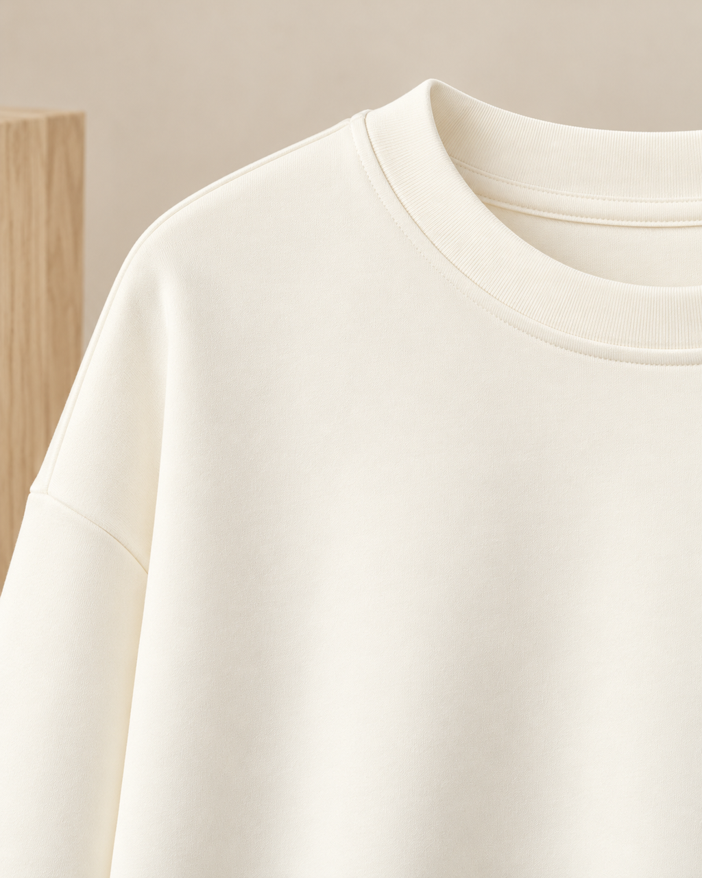 Heart Patch Sweatshirt – cuff neck detail