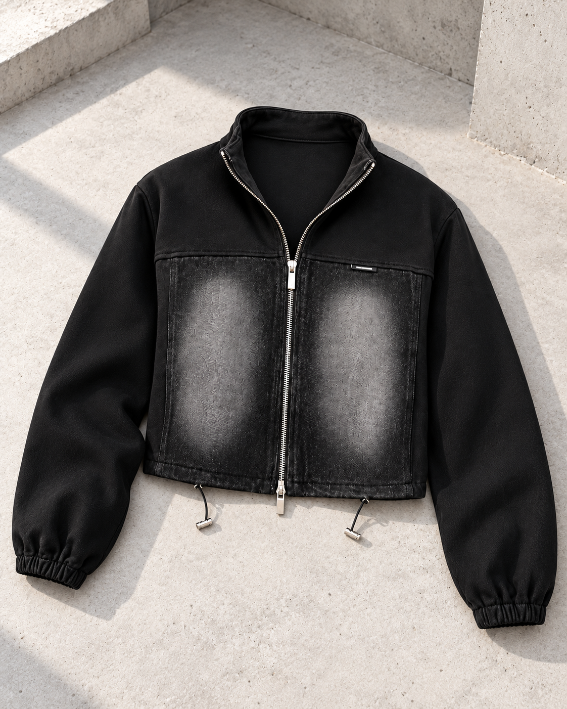 Hybrid Denim Jacket – single colour flatlay