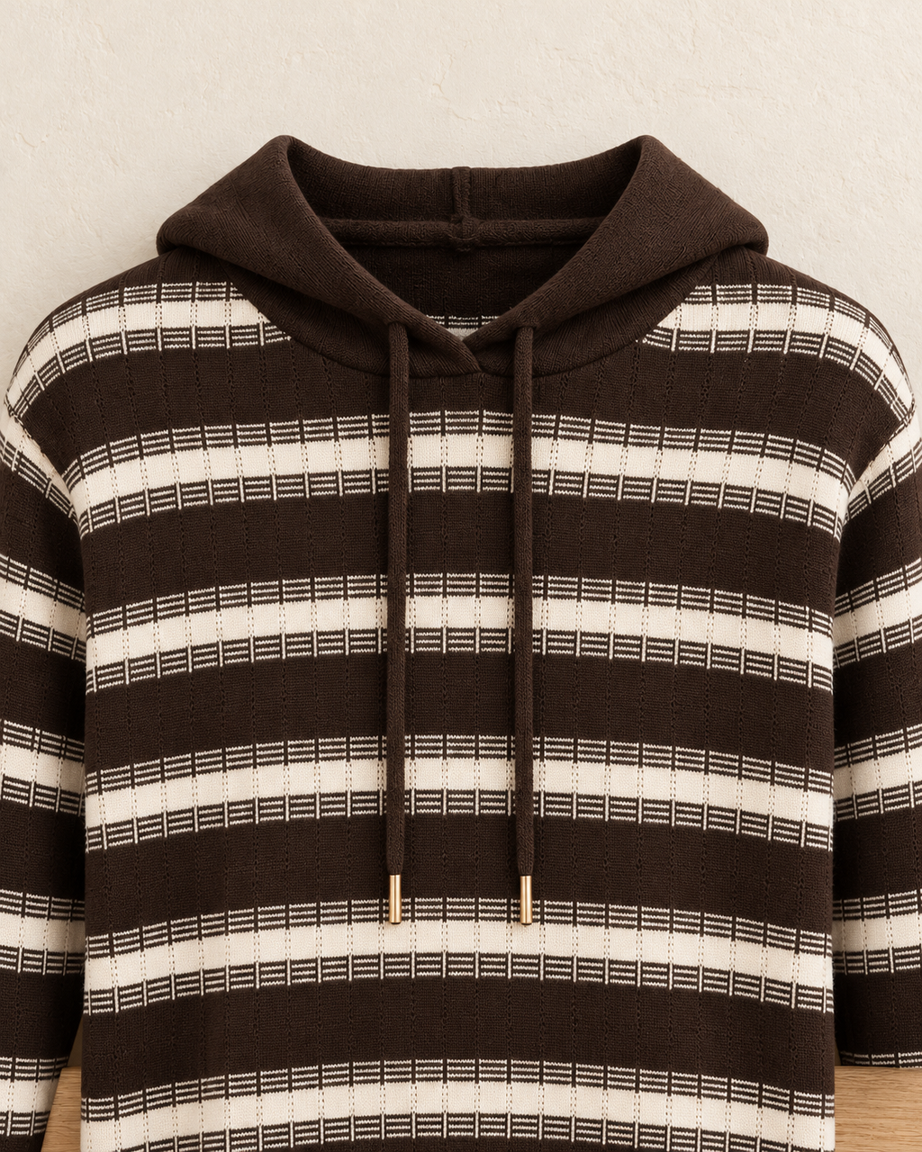 Mariner Knit Hoodie – hood drawstring detail