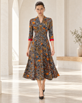 Paisley Wrap Midi Dress – model hero