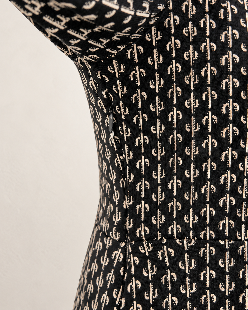 Paisley Wrap Midi Dress – small motif zip detail