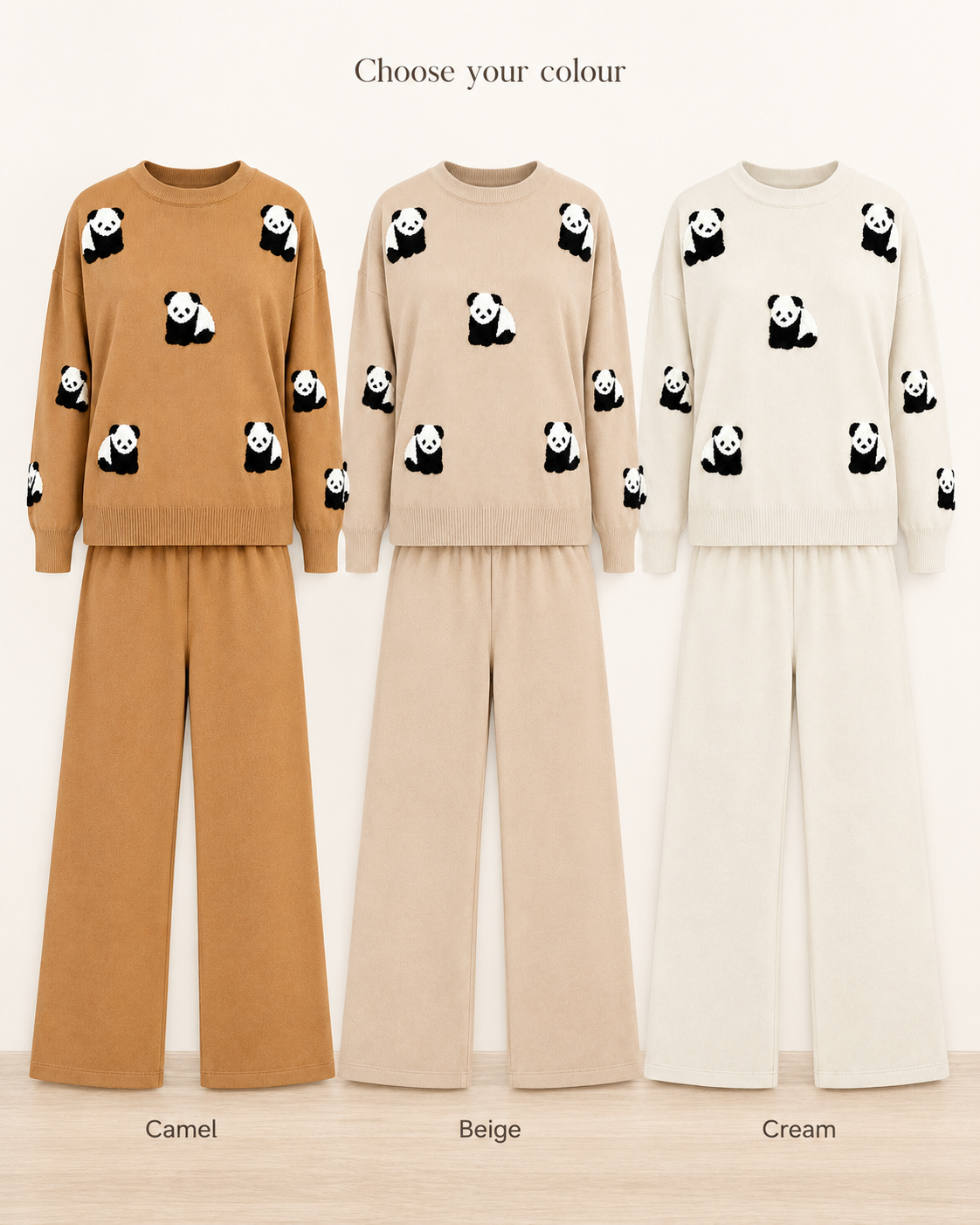 Panda Knit Co-ord Set – colour comparison