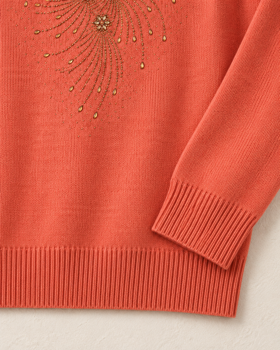 Party Wear Winter Top – hem cuff detail