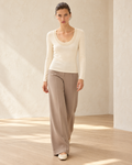 Pearl Trim Knit Top – full length hero