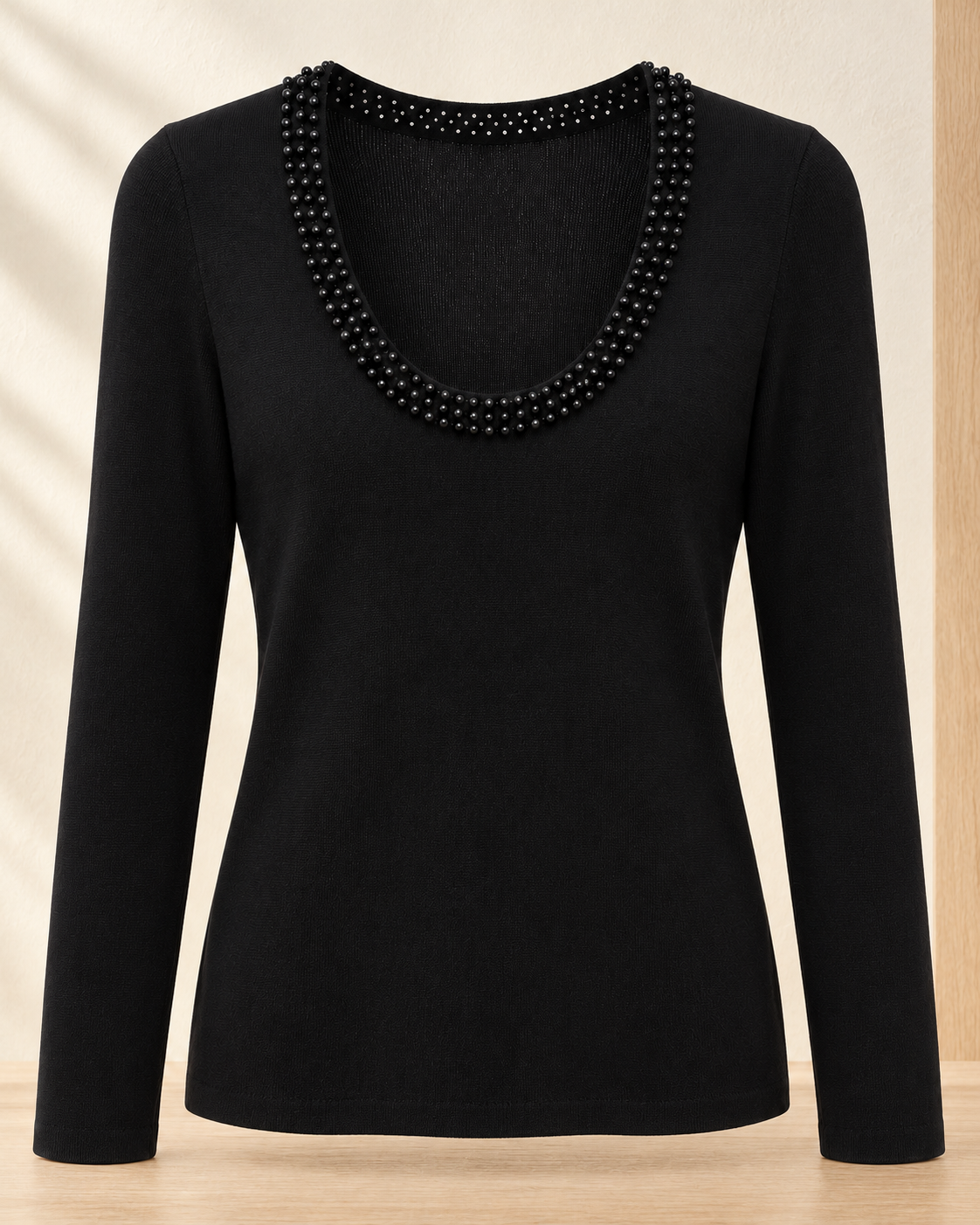Pearl Trim Knit Top – product showcase