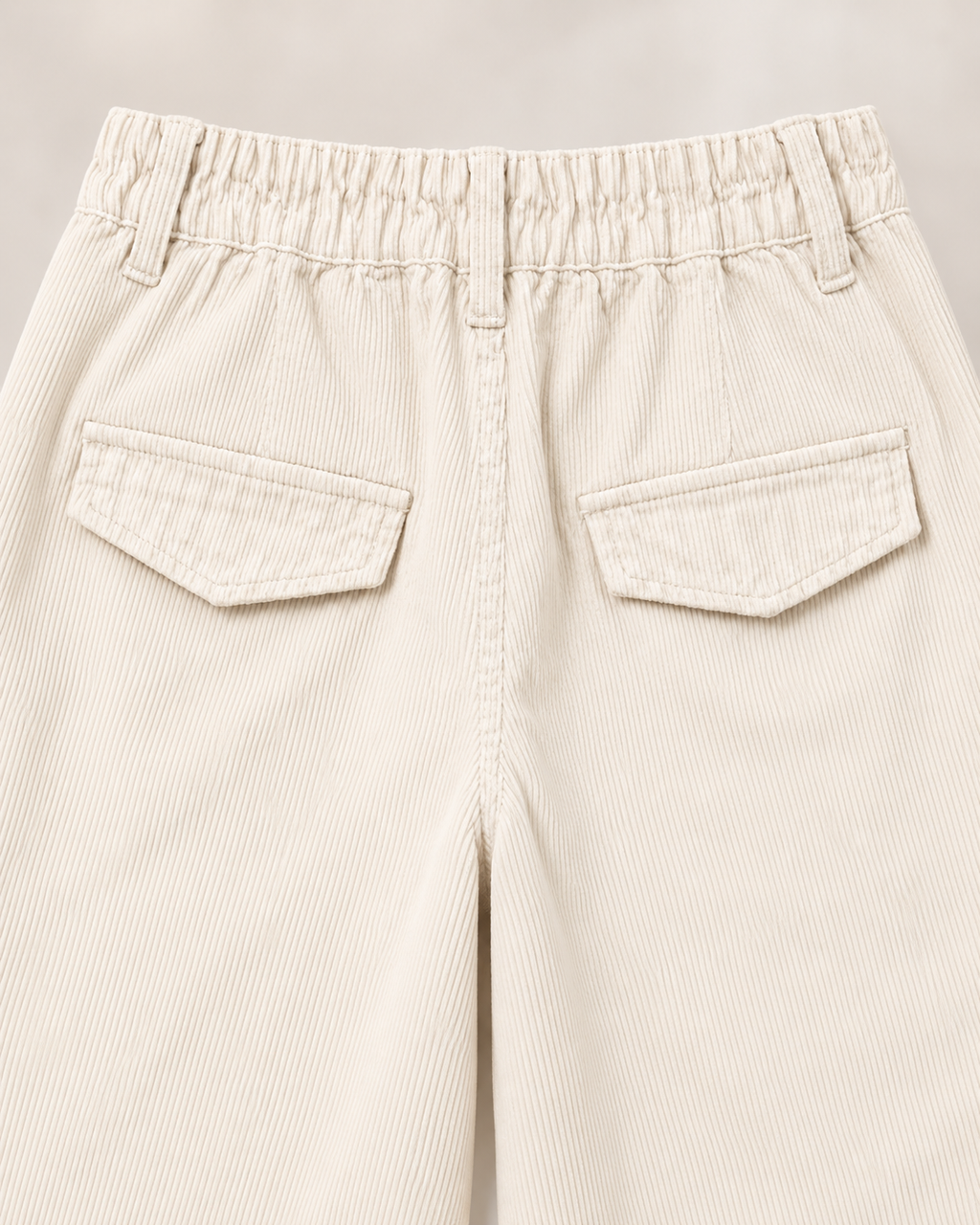 Pleated Corduroy Culotte Trousers – rear pocket detail