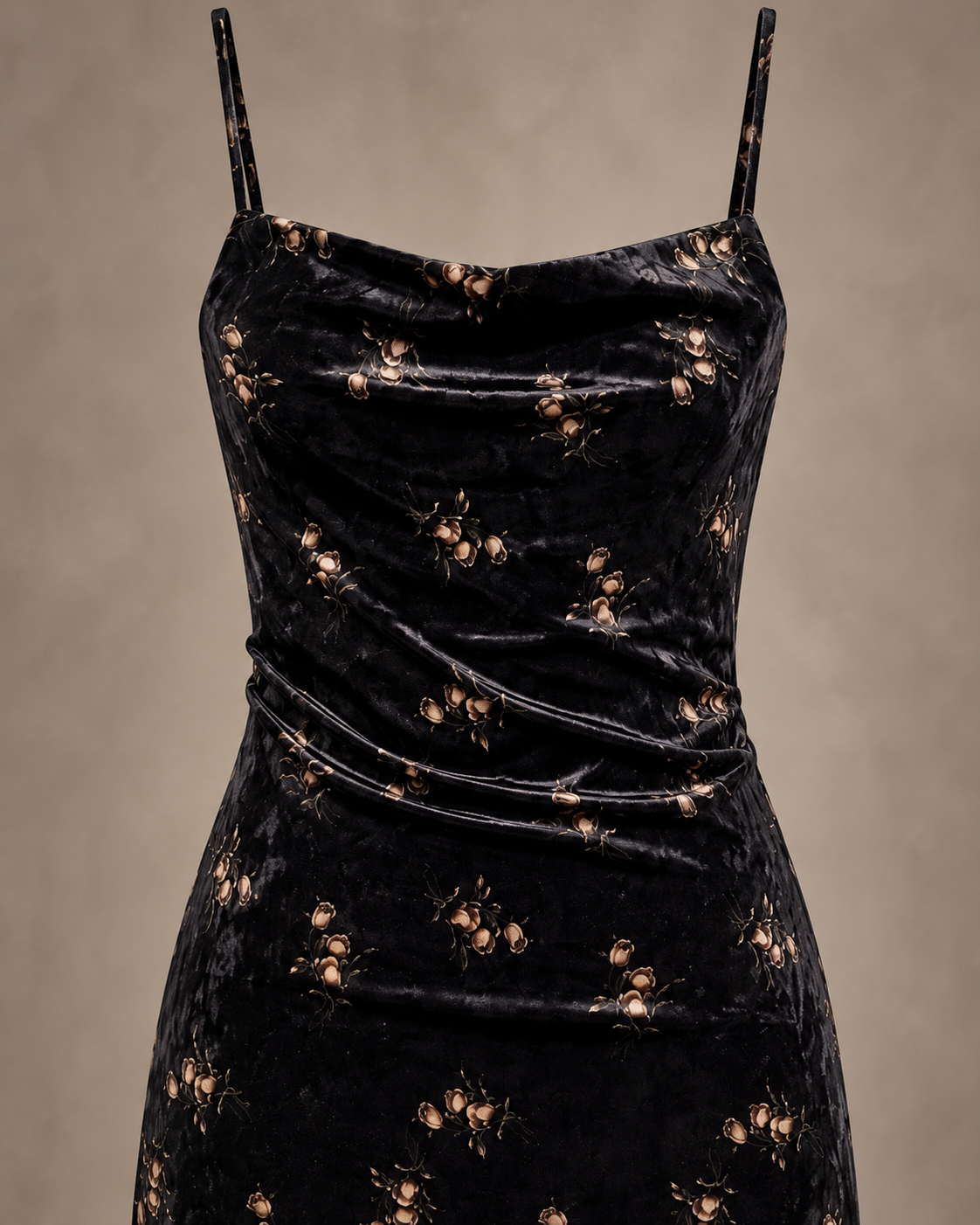 Printed Velvet Dress – bodice detail