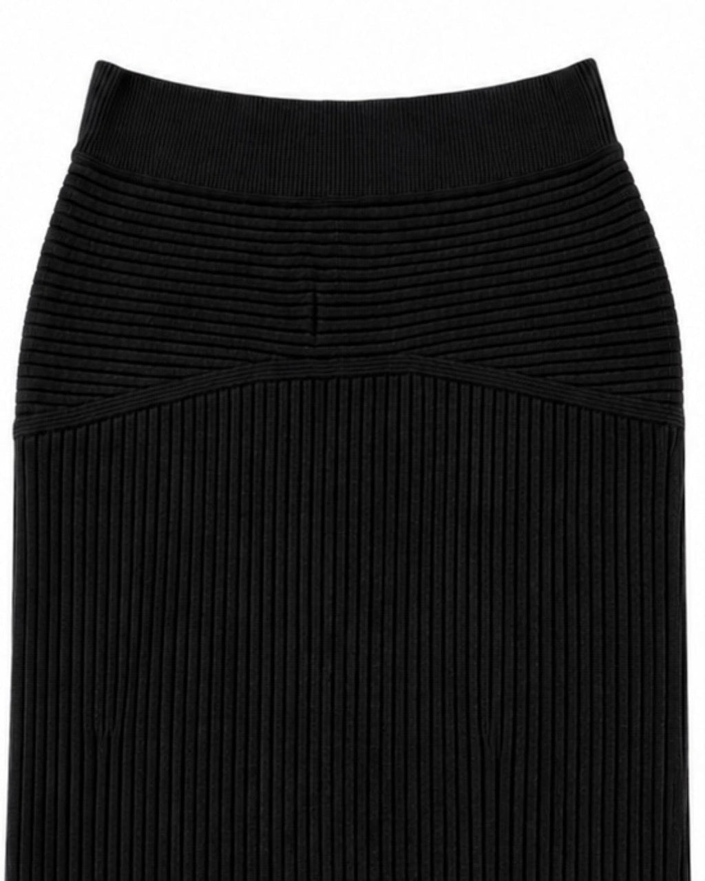 Rib Knit Midi Skirt – waist detail