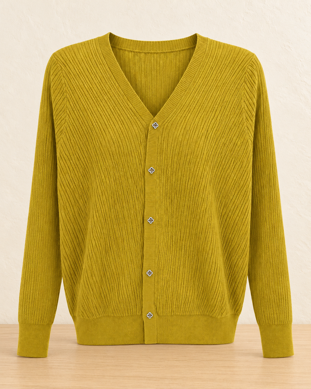 Ribbed Button Cardigan – product showcase