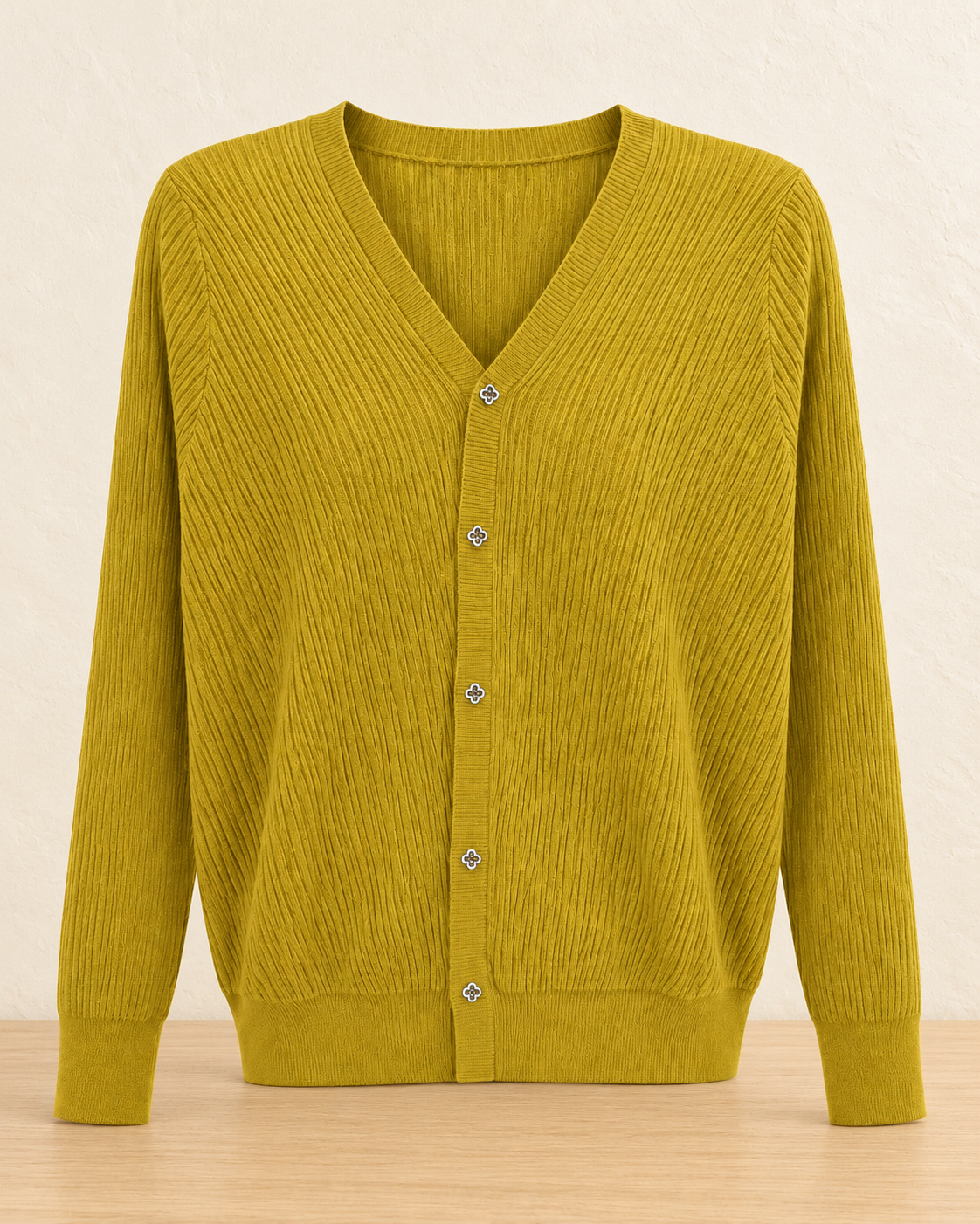 Ribbed Button Cardigan – product showcase