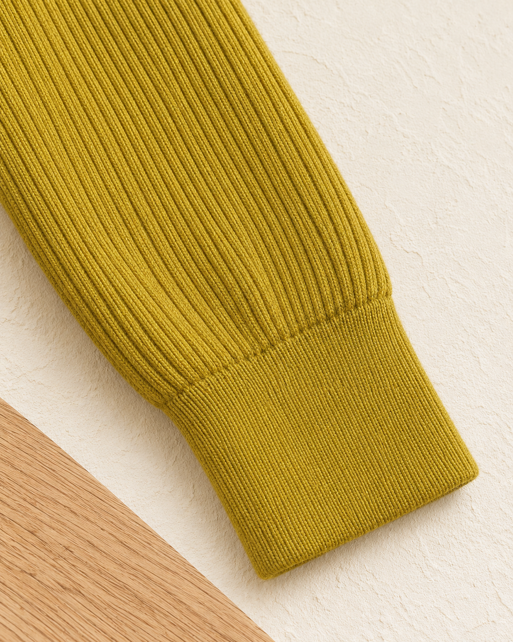 Ribbed Button Cardigan – cuff detail