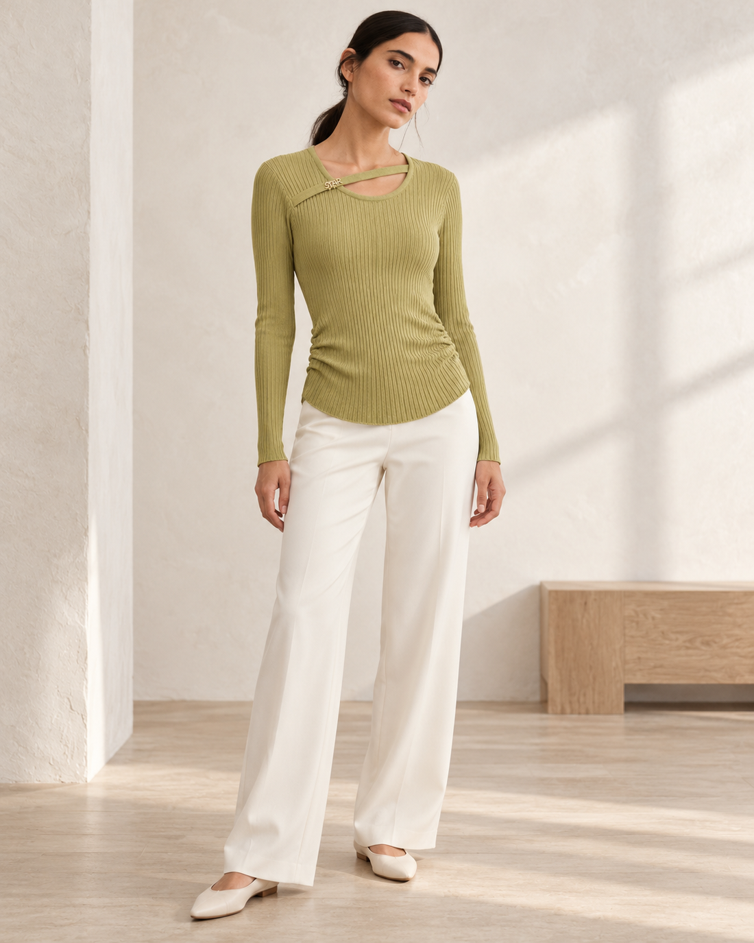 Ribbed Ruched Top
