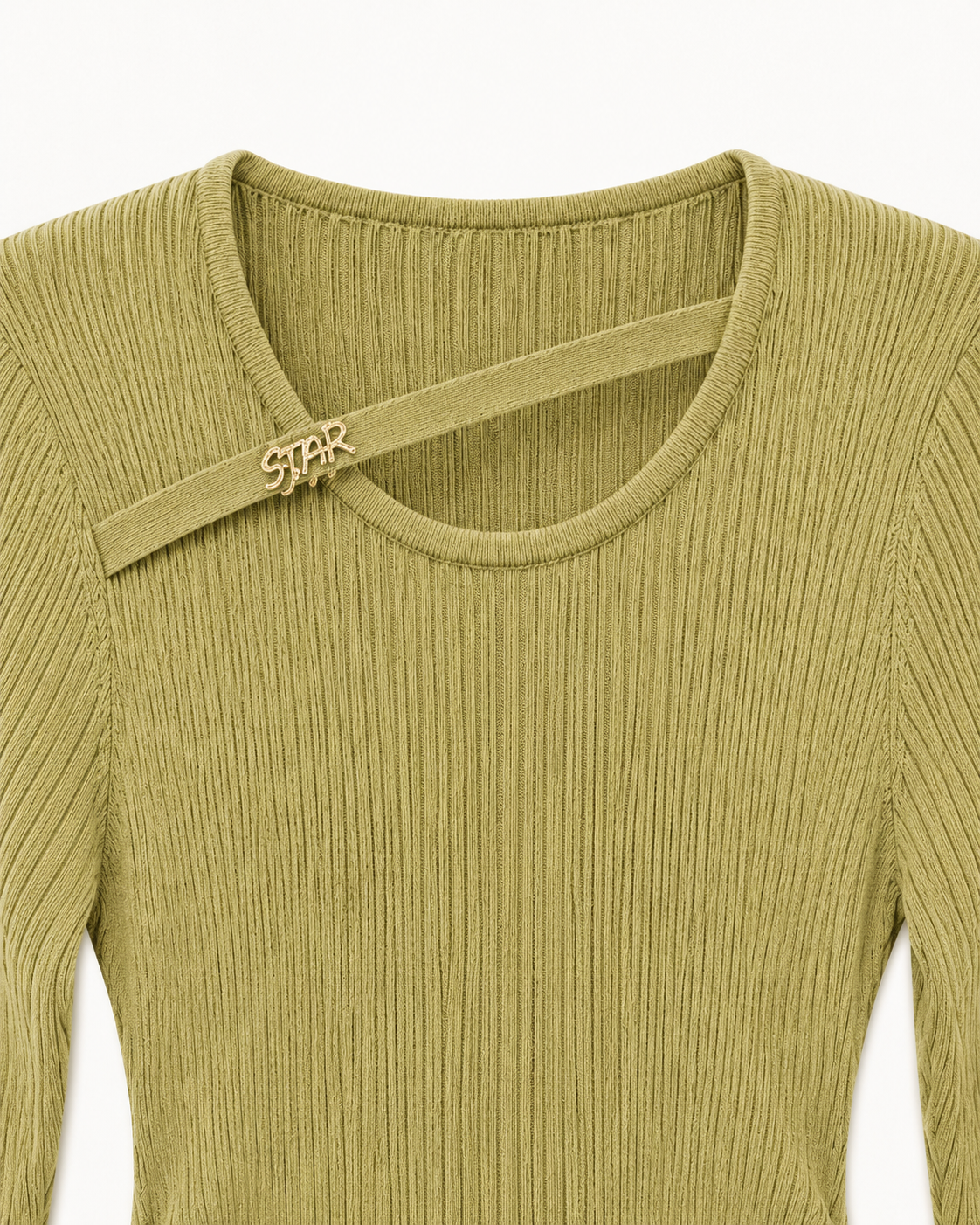 Ribbed Ruched Top – neck strap detail