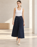 Rope-Detail Wide-Leg Culottes – model hero