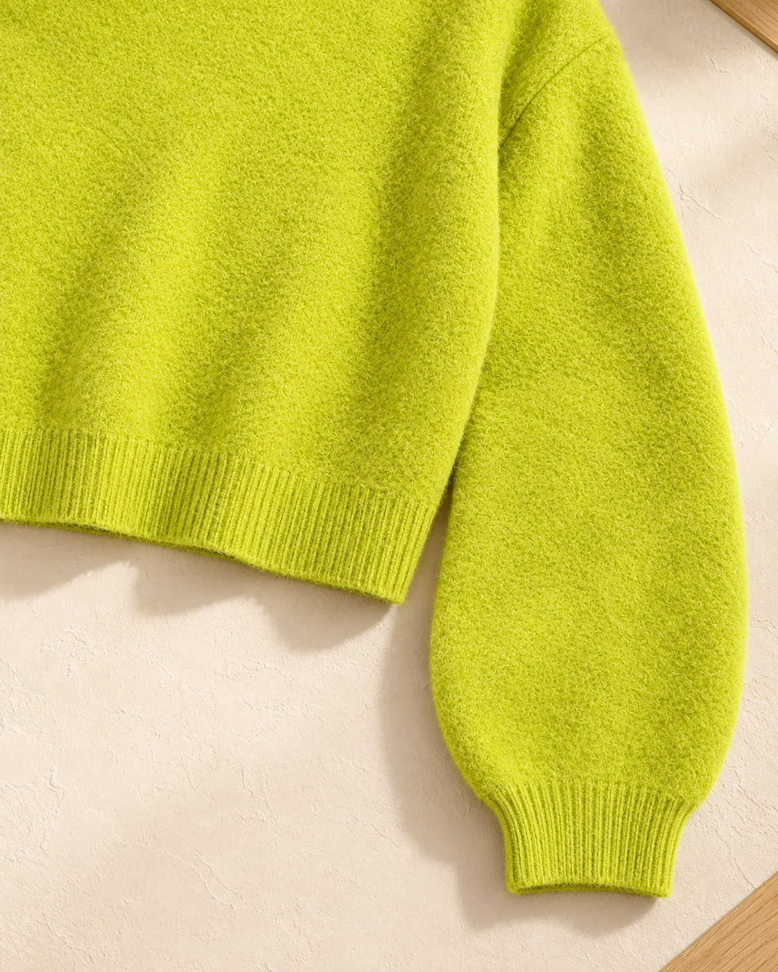 Soft Touch Cropped Sweater – hem cuff detail