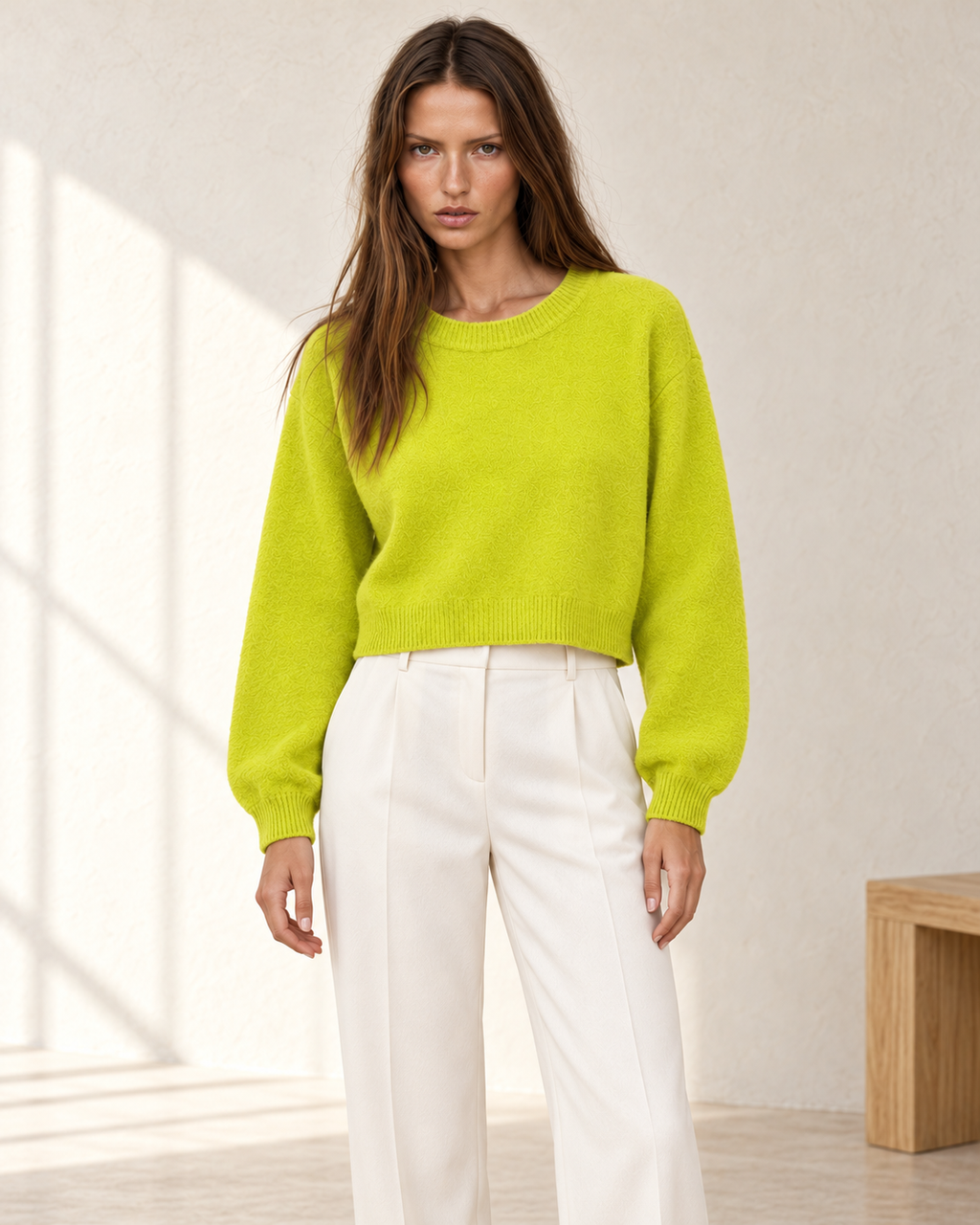 Soft Touch Cropped Sweater – styled close
