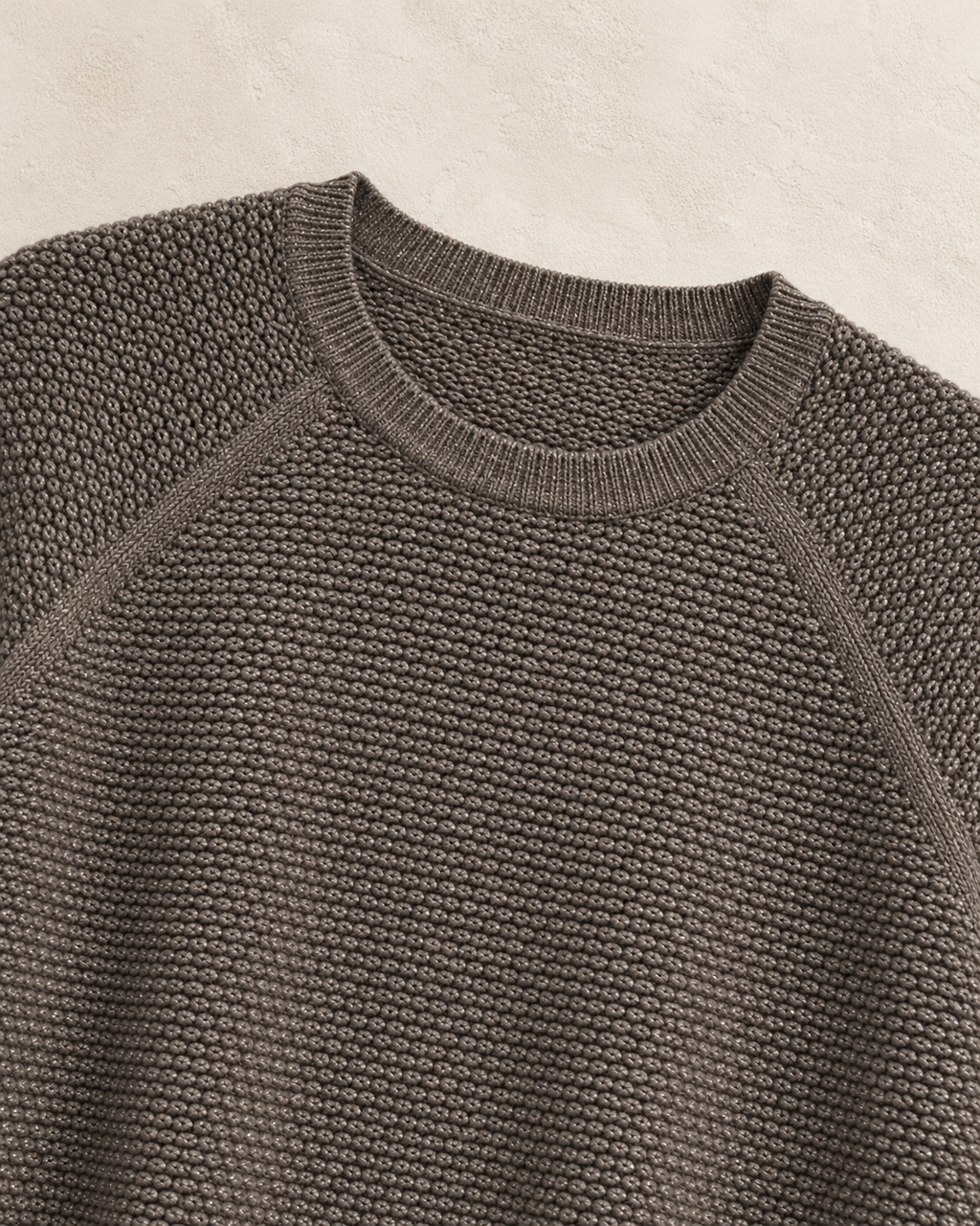 Solid Shimmer Warm Top – knit neckline detail