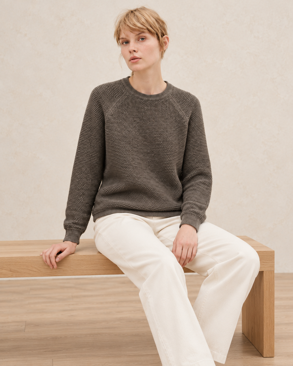 Solid Shimmer Warm Top – styled