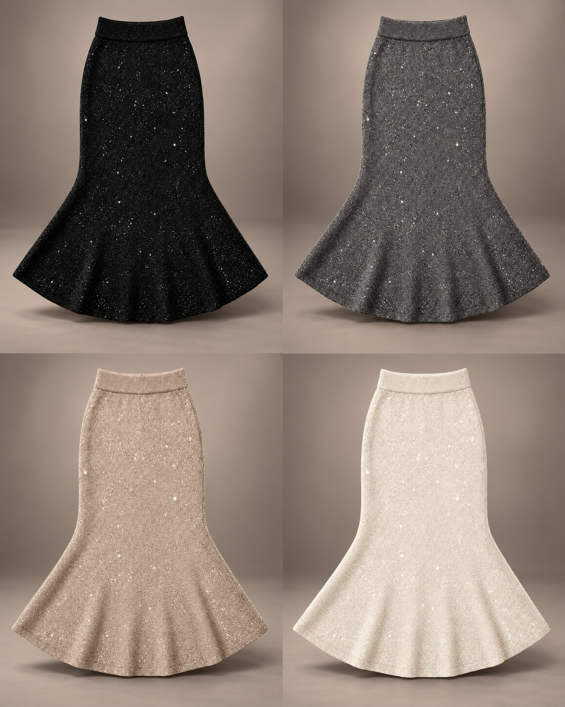 Sparkle Knit Midi Skirt – colours