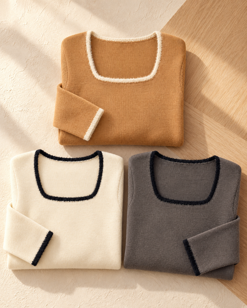 Square Neck Knit Top – colour comparison