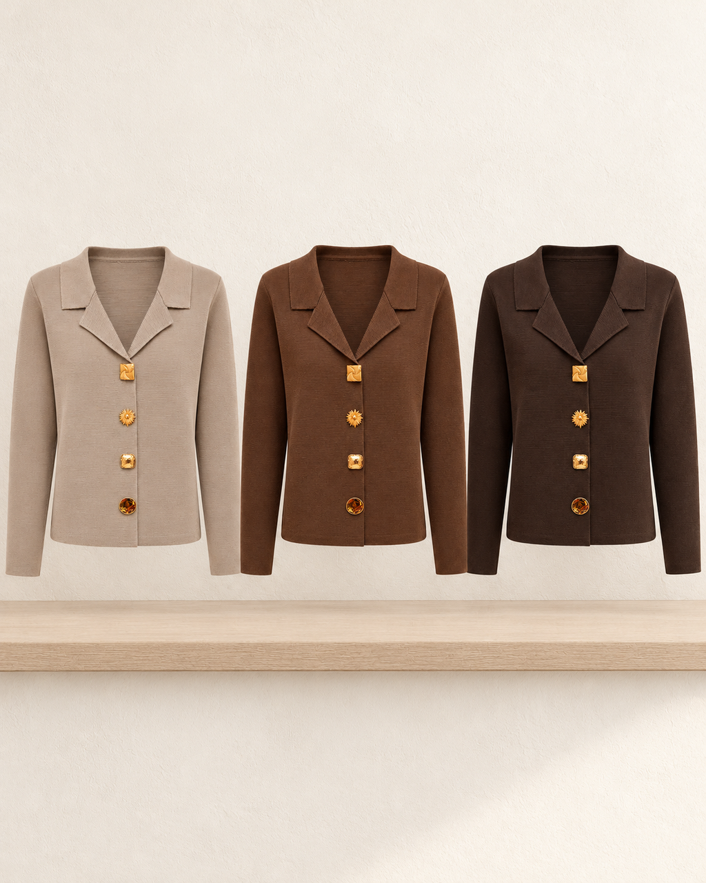 Statement Button Knit Cardigan – colours