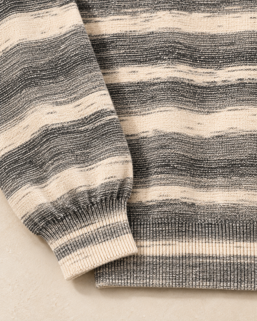 Striped Pullover – cuff hem detail