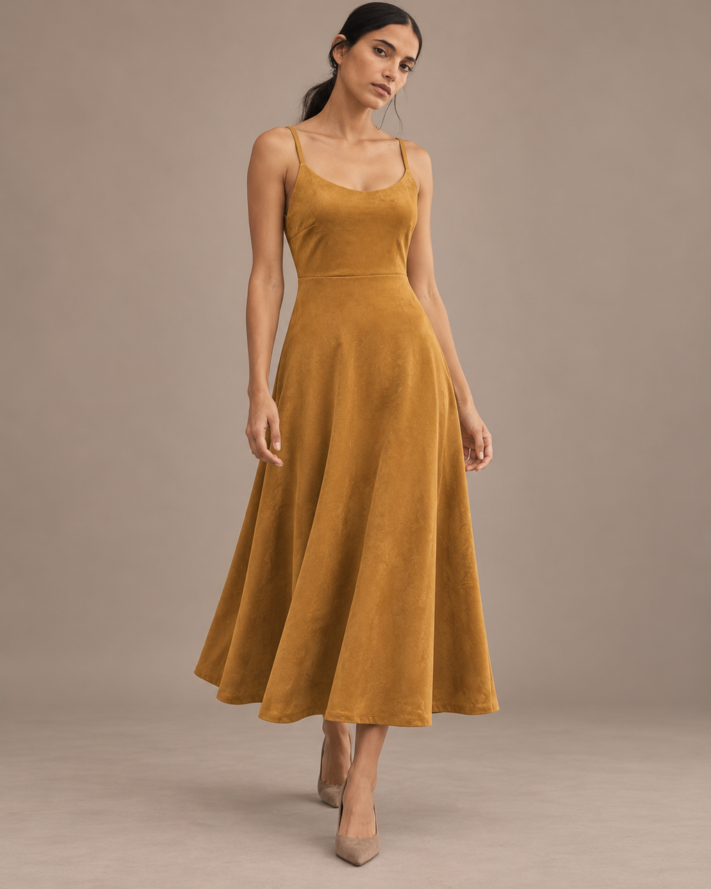 Suede Backless Strap Dress – hero