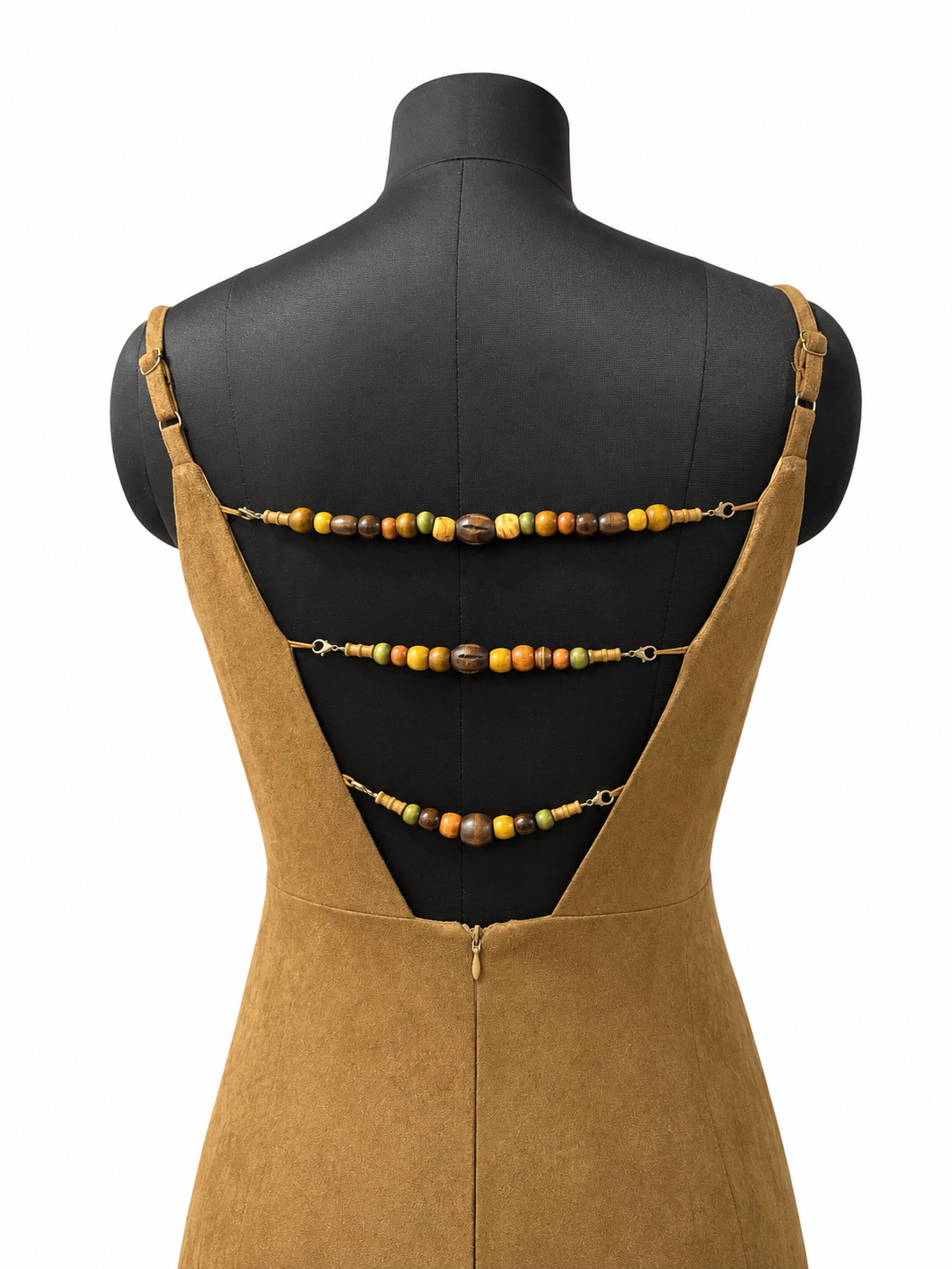 Suede Backless Strap Dress – back detail