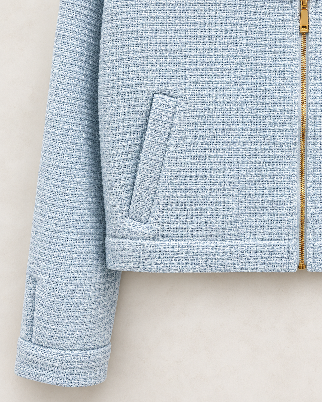 Textured Zip Jacket – pocket zip detail