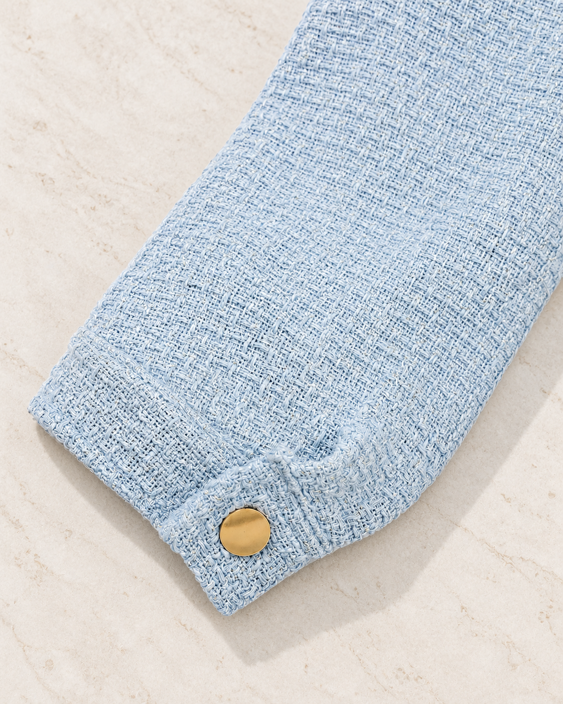 Textured Zip Jacket – buttoned cuff detail