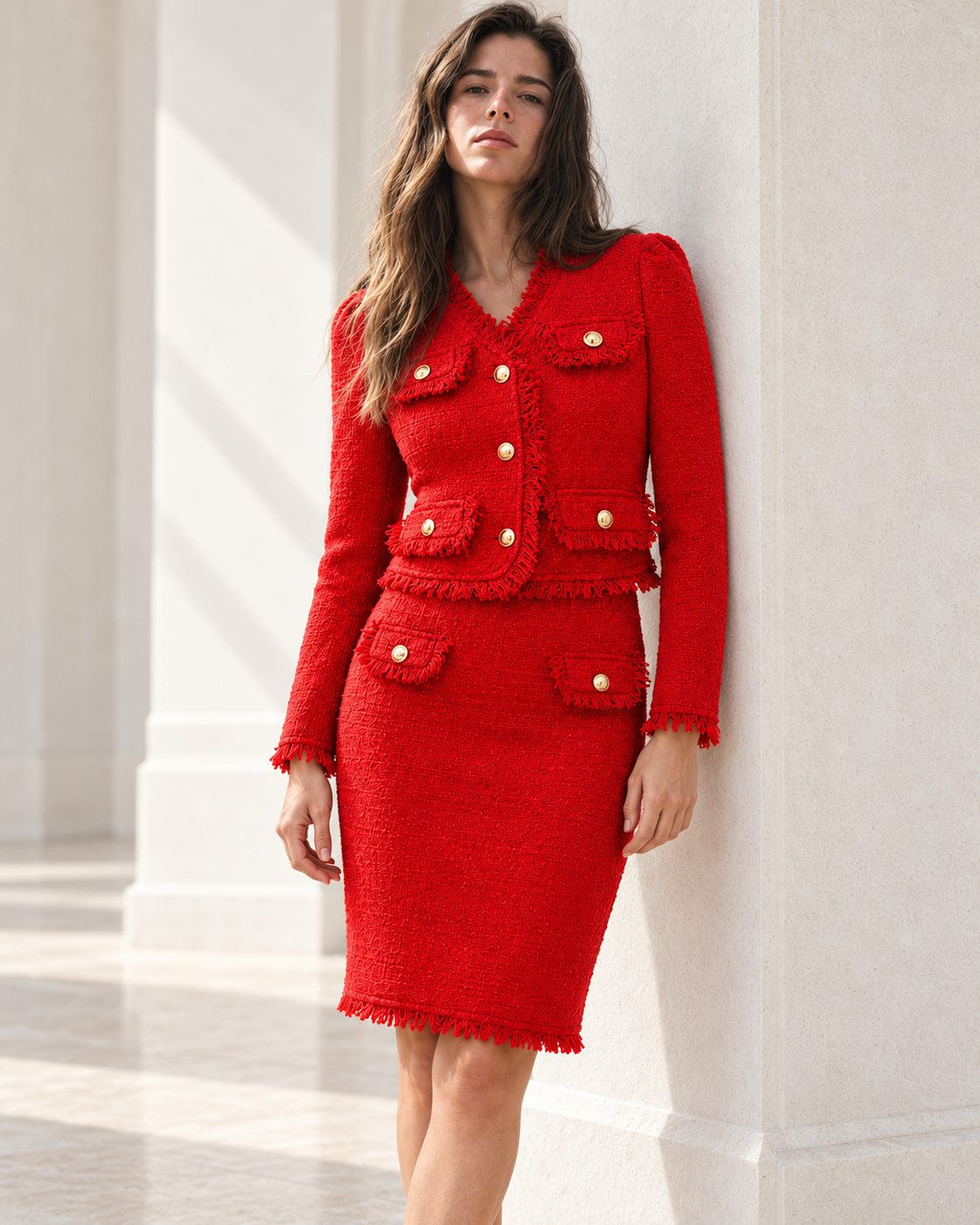 Tweed Jacket & Skirt Co-ord – closer model