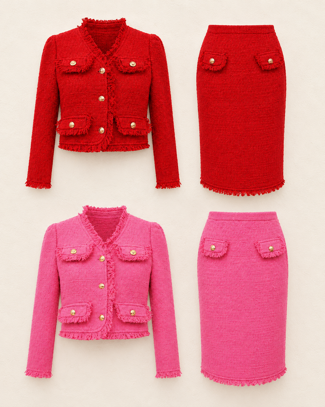 Tweed Jacket & Skirt Co-ord – colours comparison