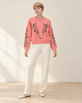 Sequin Floral Knit Sweater – model hero