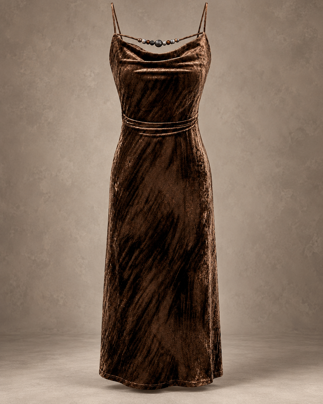 Velvet Cowl Midi Dress – product