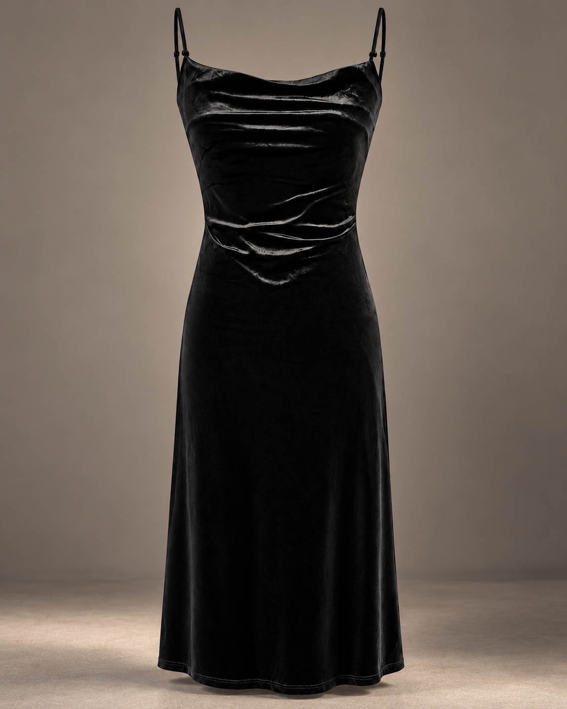 Velvet Evening Dress – black product showcase