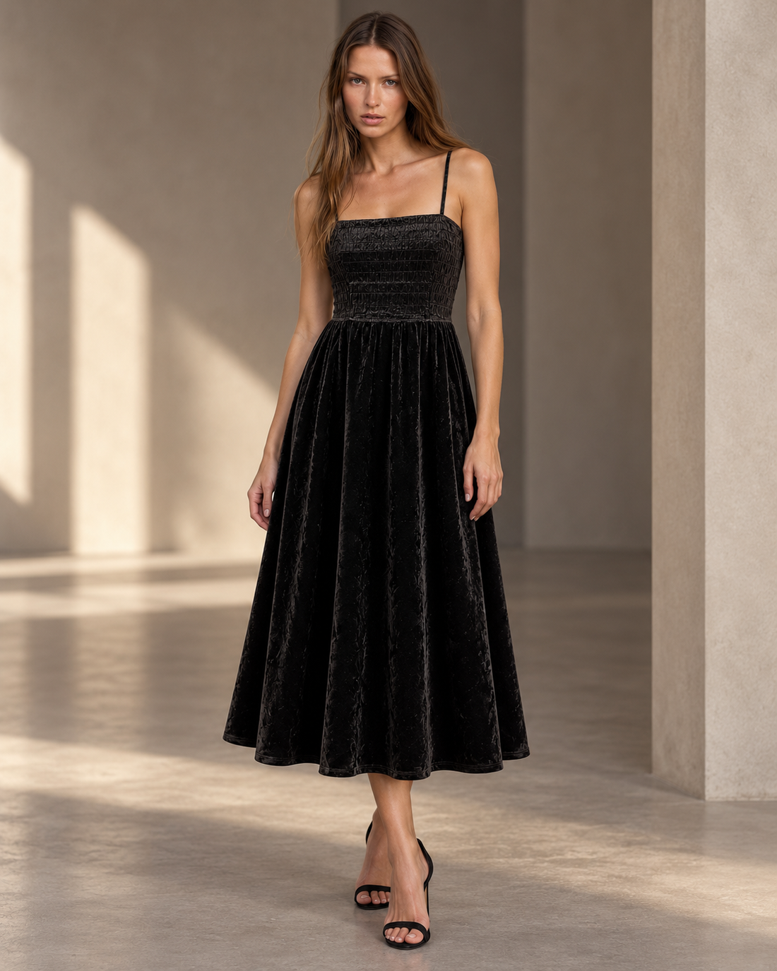 Velvet Fit & Flare Dress