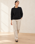 Waffle Texture Knit Sweater – full length hero
